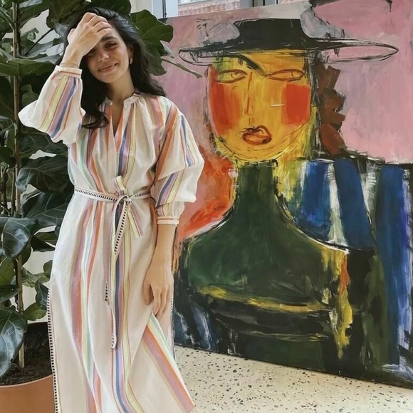 📌 SOLD lemlem x H&M Kaftan Caftan Dress Women’s Large RARE - Picture 7 of 15